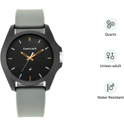 Fastrack Tees Analog Grey Dial Unisex-Adult Watch-68011PP08