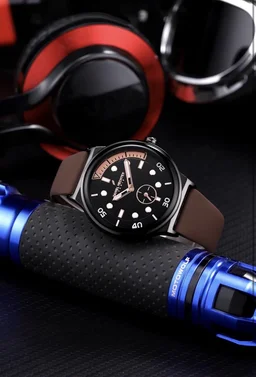 Daniel Hechter Paris Auber Collection Analog Quartz Watch for Men with Round Gloss Dial, Small Seconds Sub-Dial & Silicone Strap