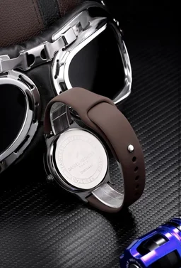 Daniel Hechter Paris Auber Collection Analog Quartz Watch for Men with Round Gloss Dial, Small Seconds Sub-Dial & Silicone Strap