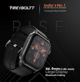 QFire‑Boltt Rise Smart Watch 1.85″ HD Display with Bluetooth Calling, AI Voice Assistant, Rotating Crown, SpO2 & Heart Rate Monitor, 120+ Sports Modes,IP67 Waterproof Smart Watch for Men & Women - Grey - Mercury