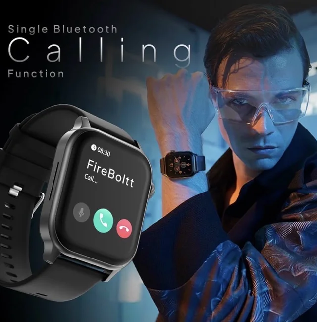 QFire‑Boltt Rise Smart Watch 1.85″ HD Display with Bluetooth Calling, AI Voice Assistant, Rotating Crown, SpO2 & Heart Rate Monitor, 120+ Sports Modes,IP67 Waterproof Smart Watch for Men & Women - Grey - Mercury