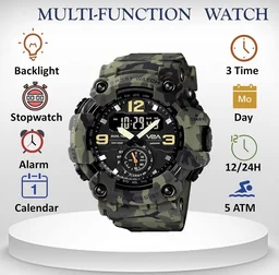 V2A Analogue - Digital Men's Watch (Green Dial Green Colored