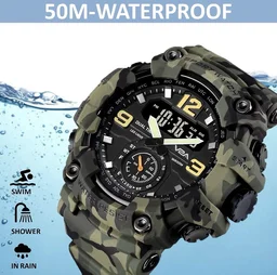 V2A Analogue - Digital Men's Watch (Green Dial Green Colored