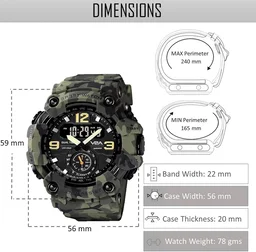 V2A Analogue - Digital Men's Watch (Green Dial Green Colored