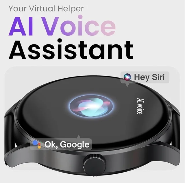 GOBOULT Rover Pro 1.43'' AMOLED Display, Free Straps, Bluetooth Calling, IP68, Zinc Alloy Frame, 1000 Nits Brightness, AI Voice Assistant, SpO2, 120+ Sports Mode Smartwatch (Pure Black) - Black