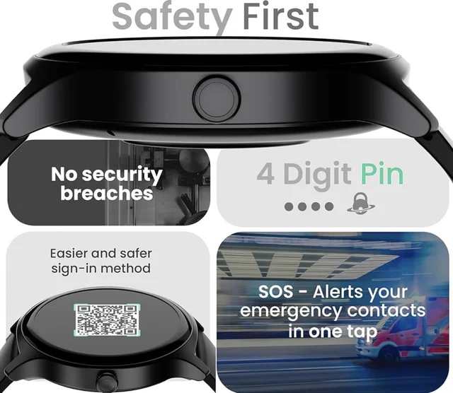 GOBOULT Rover Pro 1.43'' AMOLED Display, Free Straps, Bluetooth Calling, IP68, Zinc Alloy Frame, 1000 Nits Brightness, AI Voice Assistant, SpO2, 120+ Sports Mode Smartwatch (Pure Black) - Black