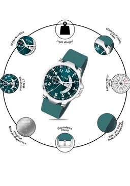 Matrix Classic 2.0 Day & Date Analog Watch with Softest Silicone Strap for Men & Boys (Teal)