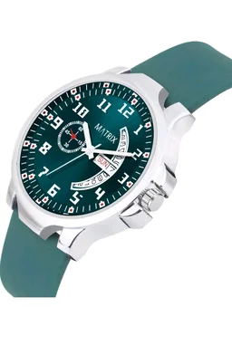 Matrix Classic 2.0 Day & Date Analog Watch with Softest Silicone Strap for Men & Boys (Teal)
