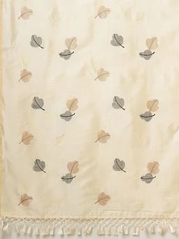 AKHILAM Women's Banarasi Silk Blend Embroidered Solid Border Saree With Unstitched Blouse Piece (6KAVI601_Parent)
- Cream