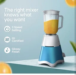Long way Longway Super Dlx Juicer Mixer Grinder | Up to 750W Max Output Powerful Motor | 4 Jars for Grinding, Mixing, Juicing | 2 Year Warranty | Blue & White