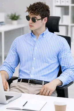 U TURN Men's Casual Printed Striped Stylish Latest Formal Shirt for Men | Cotton Mix 220 GSM - L, Lightblue