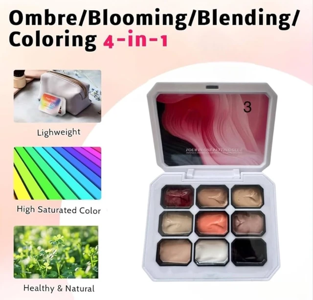 THR3E STROKES Professional Blooming Nail Ink for Marble Effect - Watercolor Blossom Polish for Nail Art | Magic Spread Fluid Pigment for UV Gel Nails | Smokey Gradient DIY Manicure (1 Bottle, 7.5ml) (BI10)