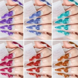 THR3E STROKES Professional Blooming Nail Ink for Marble Effect - Watercolor Blossom Polish for Nail Art | Magic Spread Fluid Pigment for UV Gel Nails | Smokey Gradient DIY Manicure (1 Bottle, 7.5ml) (BI10)
