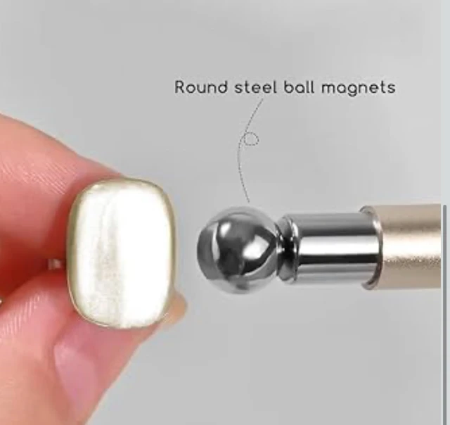 THR3E STROKES Essentials Cat Eye Magnetic for Nails Double-Head Nail Magnet Sturdy Cat Eye Magnet for Nails with Round Magnetic Bead Multifunctional Magnet for Cat Eye Gel Polish Home DIY (BALL MAGNET) (GOLD)