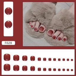Buddy Jelly Trends Premium Designer Korean 24pcs Toe Stick-on Nails set, with Easy Glue Tab application, Nails are Reusable & Unbreakable (F028)