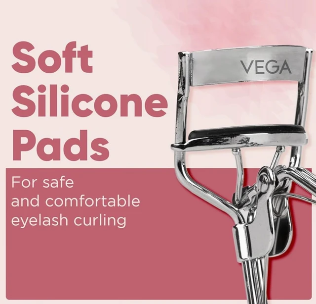 Vega Eyelash Curler for Women | Premium Stainless Steel Lash Curler | Non-Pinching Design, Comfortable Grip, Creates Natural & Long-Lasting Curls Instantly | Lifted Lashes Everyday | (EC-02)