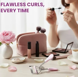 Midazzle Premium Eyelash Curler For Women - Suitable for all eye shapes | Offers Perfect Curls | Comfortable to Hold | Elegant Design | An Eye Makeup Tool Comes with silicon base - Pink (MIEL3102)
