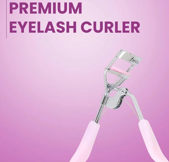 Midazzle Premium Eyelash Curler For Women - Suitable for all eye shapes | Offers Perfect Curls | Comfortable to Hold | Elegant Design | An Eye Makeup Tool Comes with silicon base - Pink (MIEL3102)