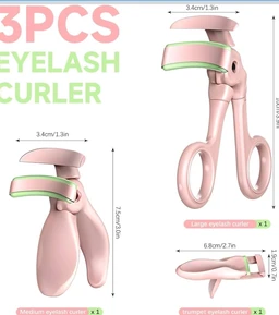 MAYCREATE® 3Pcs Eyelash Curler Set, Quick Eyelashes Curlers for Hard Lashes, Mini Eye Lash Curler Corner Lashes Clamp, Long Lasting, Works on Small Inner and Outer Eyelashes, Lifts & Defines
