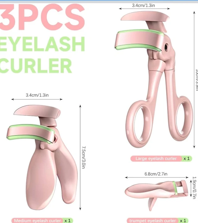 MAYCREATE® 3Pcs Eyelash Curler Set, Quick Eyelashes Curlers for Hard Lashes, Mini Eye Lash Curler Corner Lashes Clamp, Long Lasting, Works on Small Inner and Outer Eyelashes, Lifts & Defines