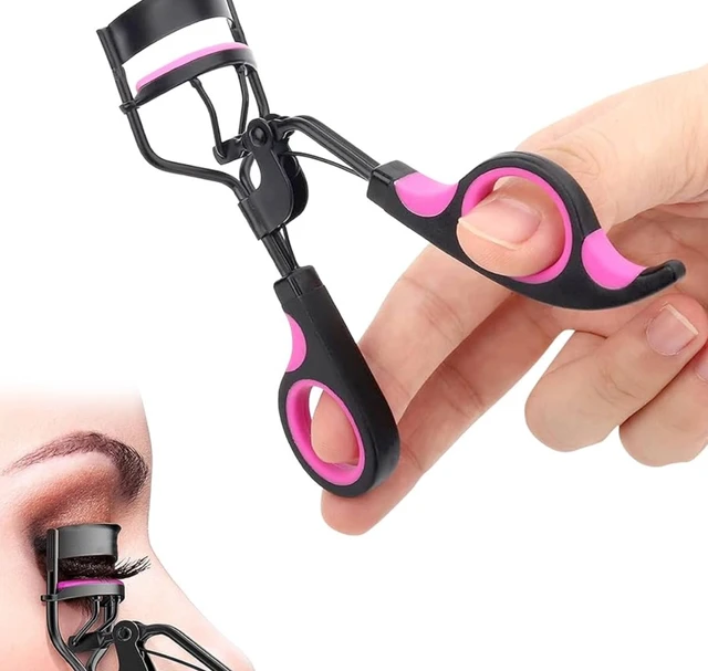 GLUN® Professional Eyelash Curler, Rubber Gripped Stainless Steel Wide Angle Lash Curler, Beauty Makeup Tool Universal Eye Shapes, Painless Fits Get Gorgeous Eyelashes in Seconds