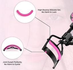 GLUN® Professional Eyelash Curler, Rubber Gripped Stainless Steel Wide Angle Lash Curler, Beauty Makeup Tool Universal Eye Shapes, Painless Fits Get Gorgeous Eyelashes in Seconds