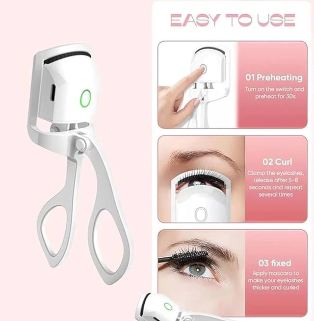 Eyelash Curler, Electric Heated Eyelash Curlers, USB Rechargeable Heated Lash Curler With 2 Heating Modes, Eye Lash Curler For Women, Handheld Eyelash Heated Curler For Natural Lashes