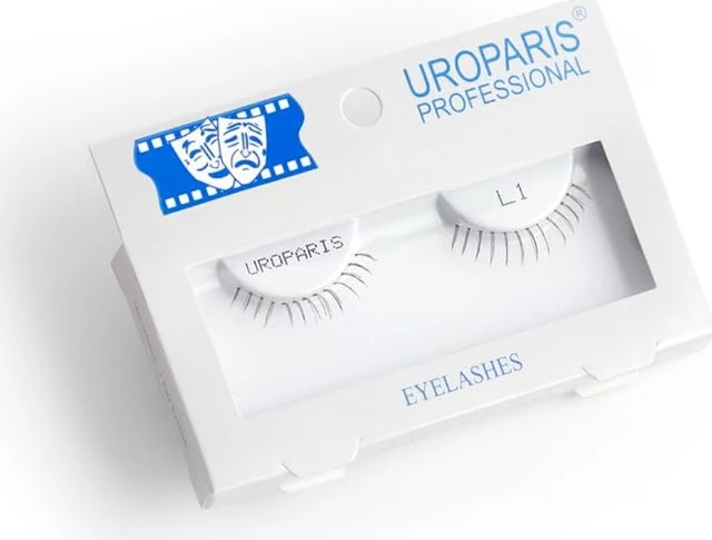 Uroparis L1 Eyelashes for Women — Tapered Handmade Eye Lashes | Lightweight False Lashes with Premium Virgin Hair | Invisible Band | For Glam Look & Enhance Beauty (Black) - 1 Pair