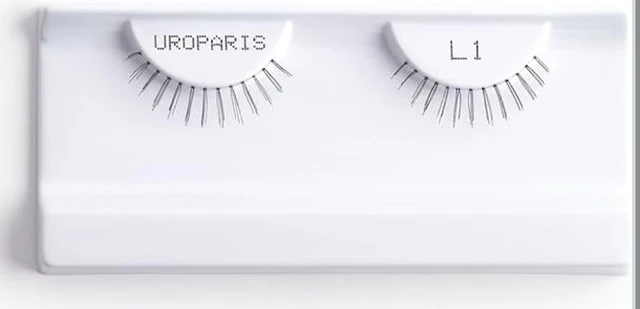 Uroparis L1 Eyelashes for Women — Tapered Handmade Eye Lashes | Lightweight False Lashes with Premium Virgin Hair | Invisible Band | For Glam Look & Enhance Beauty (Black) - 1 Pair
