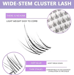MAYCREATE® 120pcs Lash Clusters DIY Eyelash Extensions for Women, Cluster Lashes Wispy False Eyelashes 9-11MM Mixed, Natural Long Individual Flare Lashes Cluster False Eyelashes.