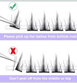 MAYCREATE® 120pcs Lash Clusters DIY Eyelash Extensions for Women, Cluster Lashes Wispy False Eyelashes 9-11MM Mixed, Natural Long Individual Flare Lashes Cluster False Eyelashes.