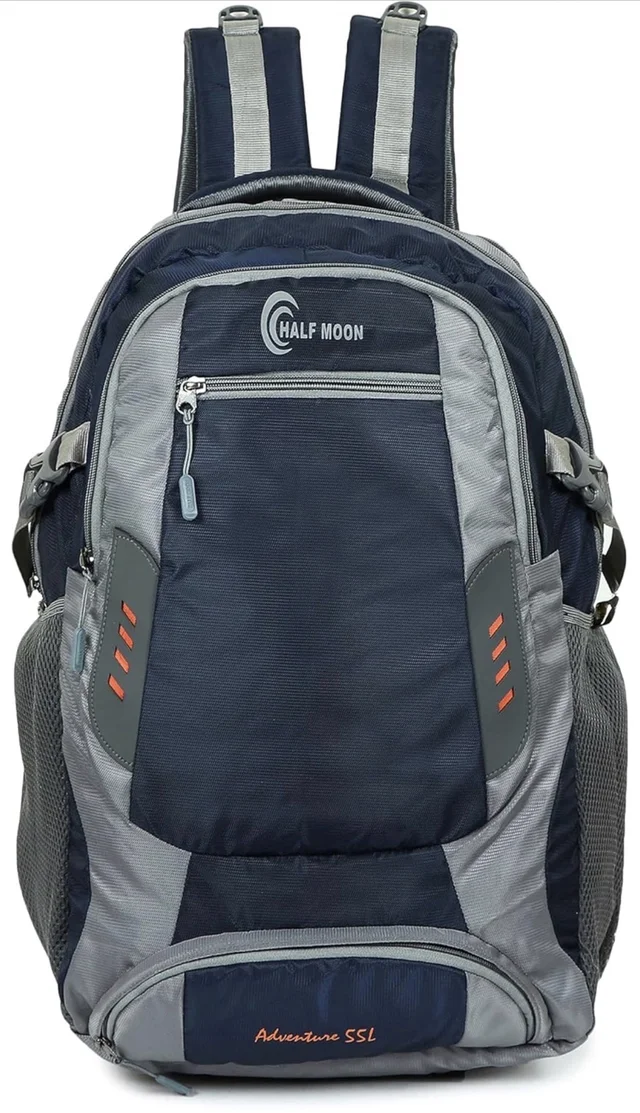 Half Moon Extra Large Size 55L Waterproof Rucksack Bags/Trekking Back packs for Man Woman | Luggage Bag for Travelling with Laptop Compartment | For Hiking, Travel Tracking Backpack for Men & Women