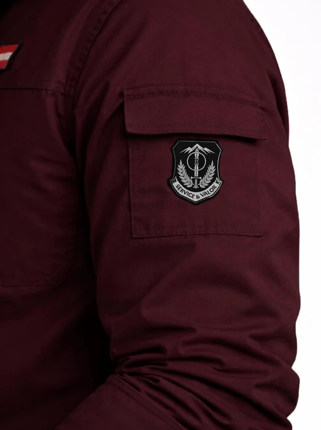 ADRO Men’s Solid Cargo Shirt| Premium Cotton Casual Shirts for Men | Zipper Pocket & Military Style Velcro Badge | Limited Stock - L