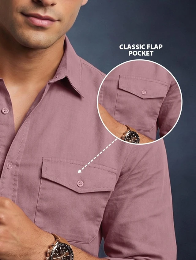 Veirdo® Men's Pure Cotton Utility Shirt | Full Sleeve Casual Button-Down with Dual Chest Pockets | Stylish & Comfortable Everyday Wear | Colors: Beige, Black, Maroon, Olive, Rust & White
- 3XL