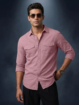 Veirdo® Men's Pure Cotton Utility Shirt | Full Sleeve Casual Button-Down with Dual Chest Pockets | Stylish & Comfortable Everyday Wear | Colors: Beige, Black, Maroon, Olive, Rust & White
- 4XL