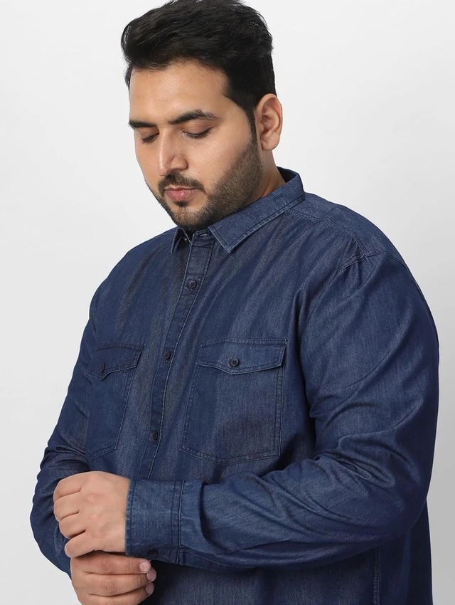Urbano Plus Men's Full Sleeve Regular Fit Casual Denim Shirt
- S