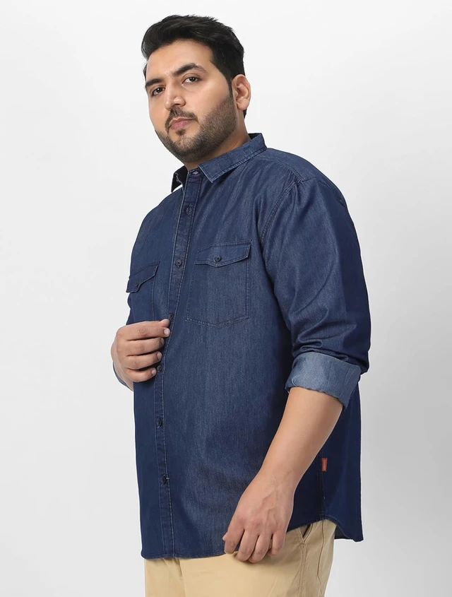Urbano Plus Men's Full Sleeve Regular Fit Casual Denim Shirt
- L