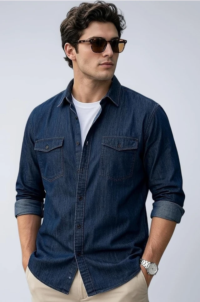 Urbano Plus Men's Full Sleeve Regular Fit Casual Denim Shirt
- 5XL