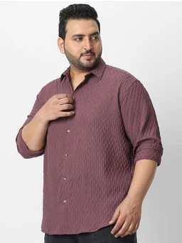 Urbano Plus Men's Cotton Full Sleeve Regular Fit Textured Shirt with Spread Collar - 4XL