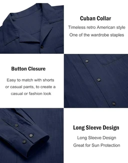 Combo of Men’s Casual Cotton Blend Shirt || Long Sleeve Button Down with Spread Collar | Lightweight Breathable Fabric | Stylish Solid Shirt for Beach, Office & Everyday Wear Pack of 2 - XL