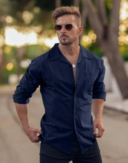 Combo of Men’s Casual Cotton Blend Shirt || Long Sleeve Button Down with Spread Collar | Lightweight Breathable Fabric | Stylish Solid Shirt for Beach, Office & Everyday Wear Pack of 2 - 2XL