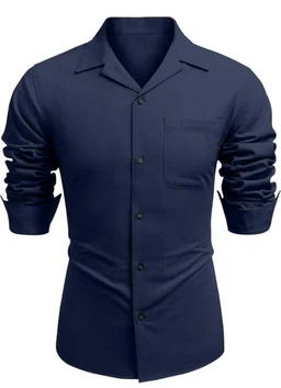 Combo of Men’s Casual Cotton Blend Shirt || Long Sleeve Button Down with Spread Collar | Lightweight Breathable Fabric | Stylish Solid Shirt for Beach, Office & Everyday Wear Pack of 2 - 3XL