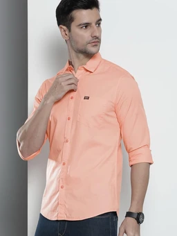 The Indian Garage Co Men Slim Fit Solid Full Sleeves Cutaway Collar Casual Shirt - 2XL