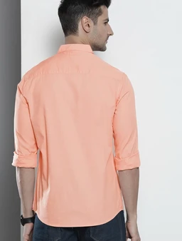 The Indian Garage Co Men Slim Fit Solid Full Sleeves Cutaway Collar Casual Shirt - 4XL