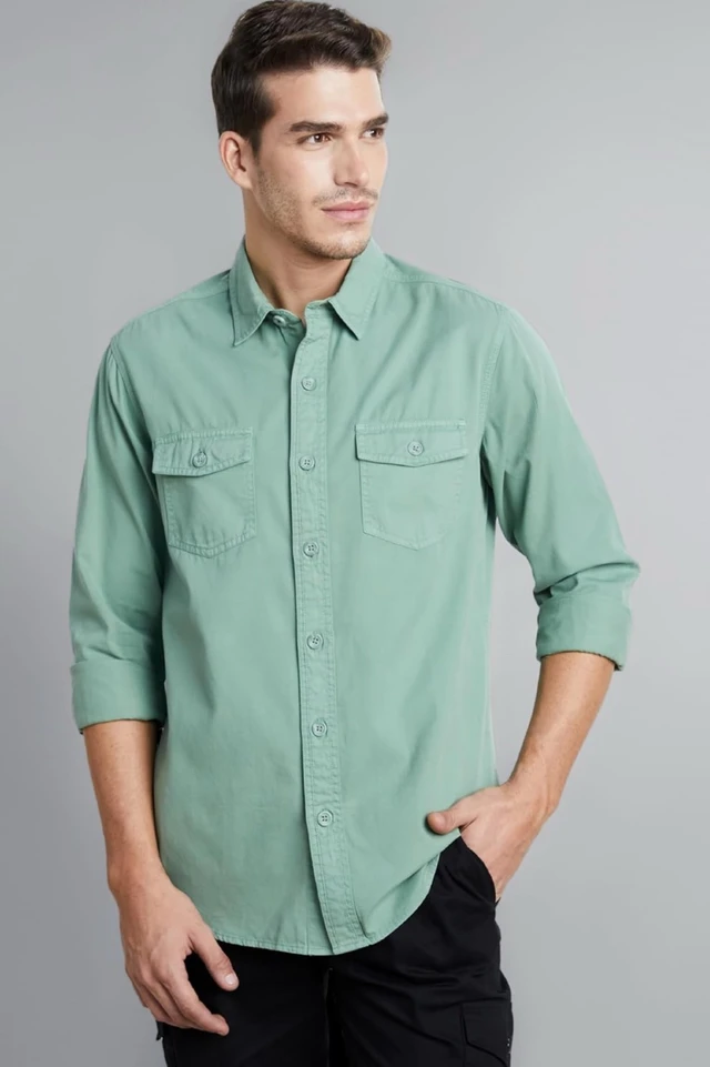 Symbol Premium Men's Washed Cotton Twill Casual Shirt - Regular Fit | Pure Cotton (Available in Plus Sizes)
- 2XL