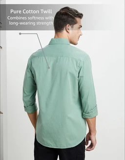 Symbol Premium Men's Washed Cotton Twill Casual Shirt - Regular Fit | Pure Cotton (Available in Plus Sizes)
- 2XL