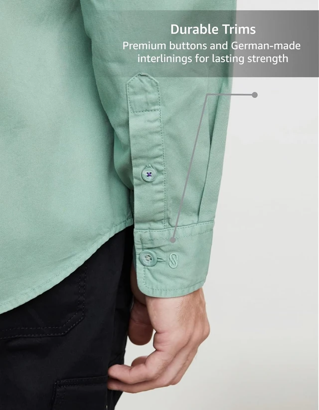 Symbol Premium Men's Washed Cotton Twill Casual Shirt - Regular Fit | Pure Cotton (Available in Plus Sizes)
- 2XL
