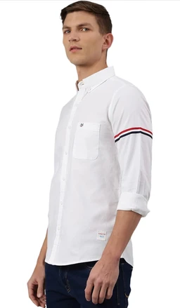 Thomas Scott Men's Cotton Slim Fit Shirt - M, White