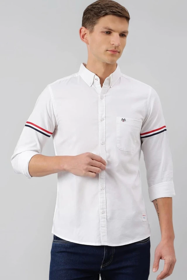 Thomas Scott Men's Cotton Slim Fit Shirt - XL, White