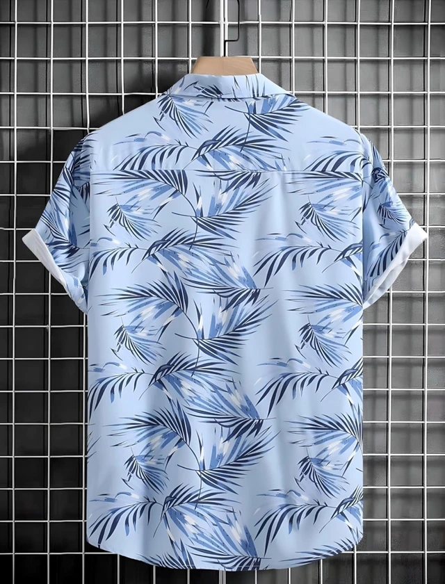 DHRUVI TRENDZ Men’s Tropical Printed Shirt | Hawaiian Beach Wear Summer Shirt for Men | Lightweight Breathable Casual Half Sleeve Button Down Shirts - XS